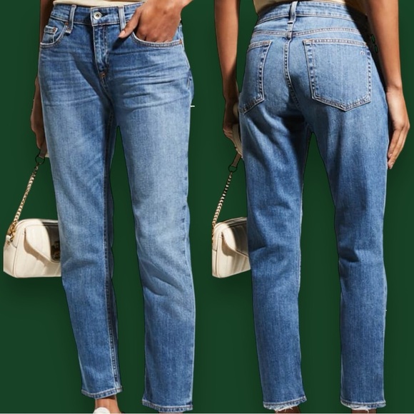 Rag & Bone ‘Dre’ Low-Rise Slim Boyfriend Ankle Jeans in “Julienne” Wash Size 26 - Picture 1 of 16